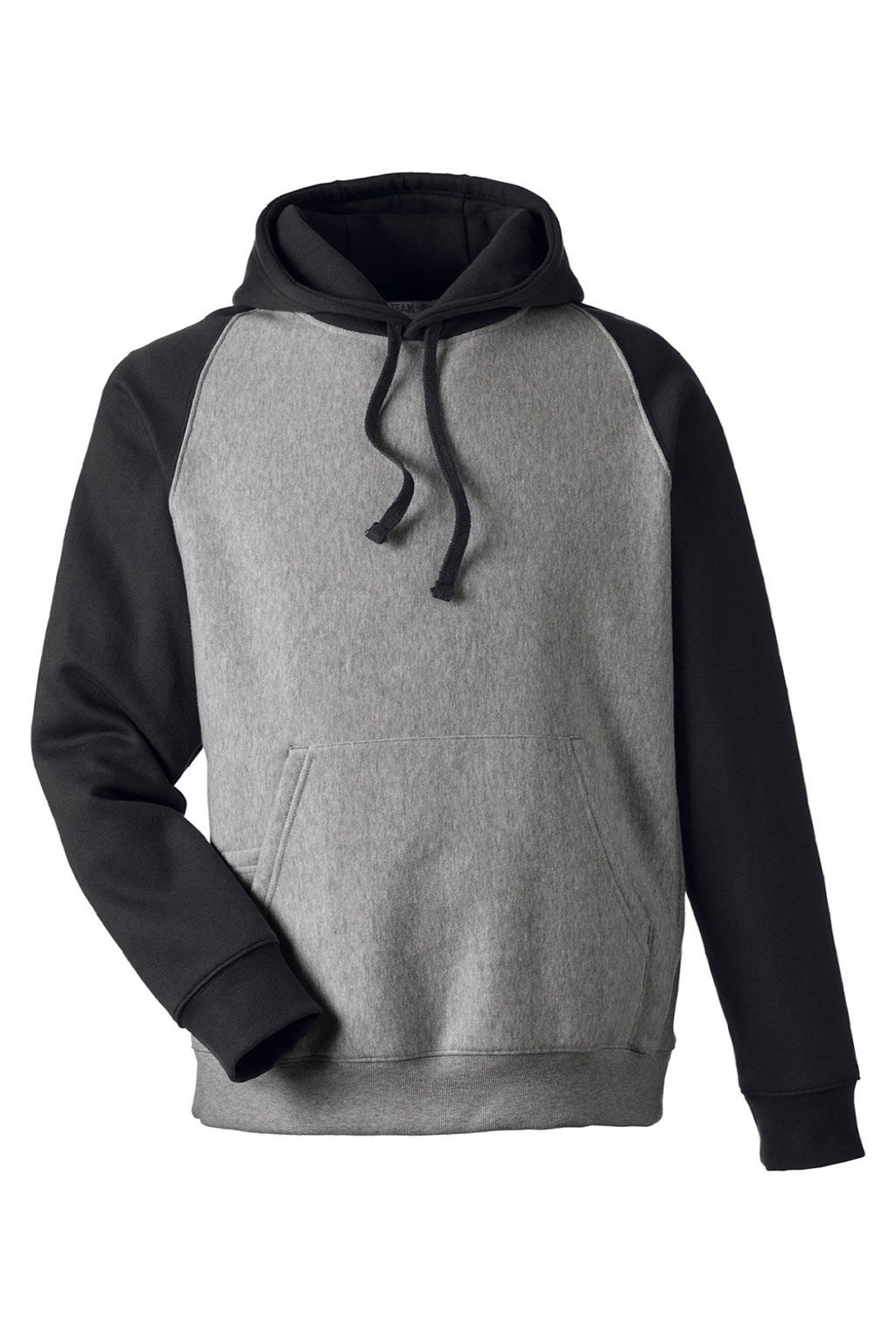 Team 365 TT96CB Mens Zone HydroSport Water Resistant Colorblock Hooded Sweatshirt Hoodie w/ Pouch Pocket Heather Dark Grey/Black Flat Front