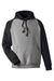 Team 365 TT96CB Mens Zone HydroSport Water Resistant Colorblock Hooded Sweatshirt Hoodie w/ Pouch Pocket Heather Dark Grey/Black Flat Front