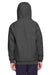 Team 365 TT96Y Youth Zone HydroSport Fleece Water Resistant Hooded Sweatshirt Hoodie w/ Pouch Pocket Heather Dark Grey Model Back