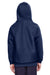 Team 365 TT96Y Youth Zone HydroSport Fleece Water Resistant Hooded Sweatshirt Hoodie w/ Pouch Pocket Dark Navy Blue Model Back