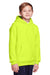 Team 365 TT96Y Youth Zone HydroSport Fleece Water Resistant Hooded Sweatshirt Hoodie w/ Pouch Pocket Safety Yellow Model 3q