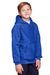 Team 365 TT96Y Youth Zone HydroSport Fleece Water Resistant Hooded Sweatshirt Hoodie w/ Pouch Pocket Royal Blue Model 3q