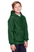 Team 365 TT96Y Youth Zone HydroSport Fleece Water Resistant Hooded Sweatshirt Hoodie w/ Pouch Pocket Dark Green Model 3q