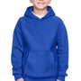 Team 365 Youth Zone HydroSport Fleece Water Resistant Hooded Sweatshirt Hoodie w/ Pouch Pocket - Royal Blue