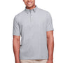 UltraClub Mens Lakeshore Performance Moisture Wicking Short Sleeve Polo Shirt - Heather Grey - Closeout