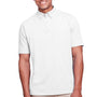 UltraClub Mens Lakeshore Performance Moisture Wicking Short Sleeve Polo Shirt - White - Closeout