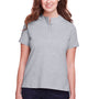 UltraClub Womens Lakeshore Performance Moisture Wicking Short Sleeve Polo Shirt - Heather Grey - Closeout