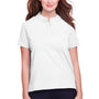 UltraClub Womens Lakeshore Performance Moisture Wicking Short Sleeve Polo Shirt - White - Closeout