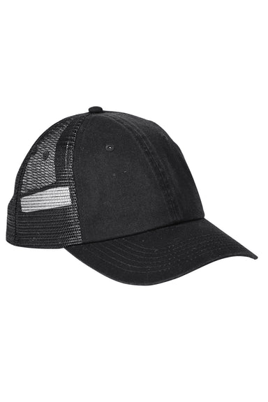 Adams VB101 Mens Vibe Adjustable Trucker Hat Black Flat Front