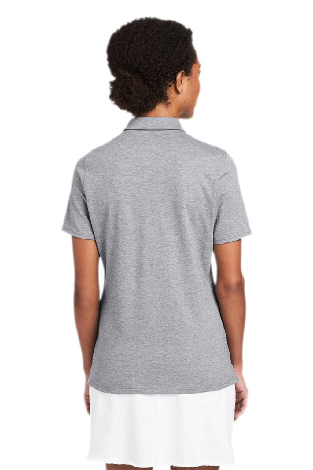 Vineyard Vines G001189 Womens Edgartown Pique Short Sleeve Polo Shirt Barracuda Grey Model Back