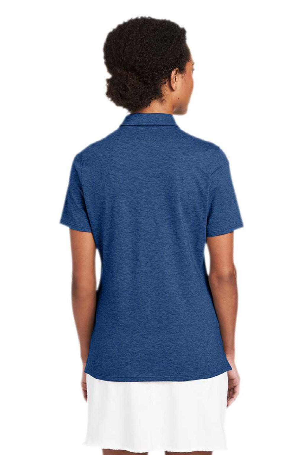 Vineyard Vines G001189 Womens Edgartown Pique Short Sleeve Polo Shirt Deep Bay Blue Model Back