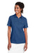 Vineyard Vines G001189 Womens Edgartown Pique Short Sleeve Polo Shirt Deep Bay Blue Model Front
