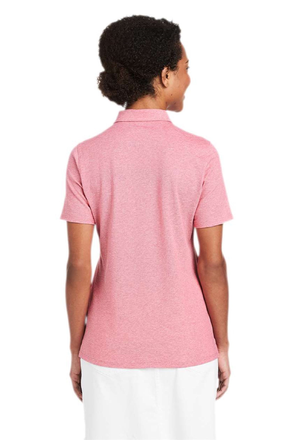 Vineyard Vines G001189 Womens Edgartown Pique Short Sleeve Polo Shirt Lobster Reef Pink Model Back