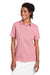 Vineyard Vines G001189 Womens Edgartown Pique Short Sleeve Polo Shirt Lobster Reef Pink Model Front