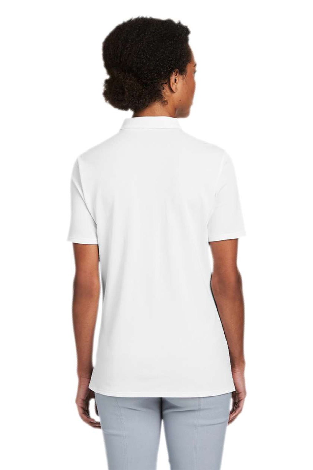 Vineyard Vines G001189 Womens Edgartown Pique Short Sleeve Polo Shirt White Cap Model Back