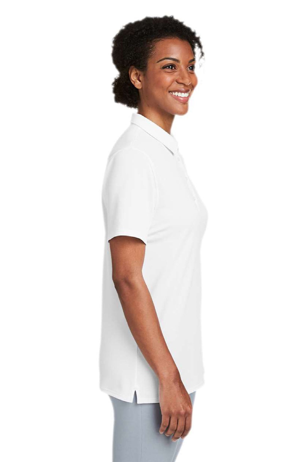 Vineyard Vines G001189 Womens Edgartown Pique Short Sleeve Polo Shirt White Cap Model Side