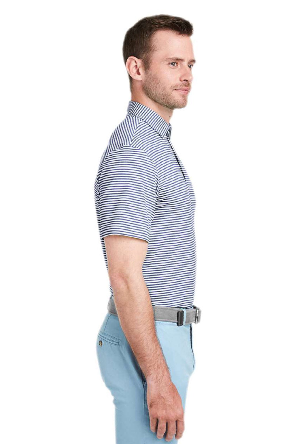 Vineyard Vines G011145 Mens Heathered Winstead Sankaty Short Sleeve Polo Shirt Kingfisher Model Side