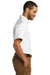 Port Authority W101 Mens Carefree Stain Resistant Short Sleeve Button Down Shirt w/ Pocket White Model Side