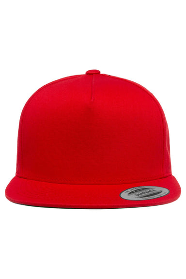 Yupoong Hats Y6007/6007 Mens Adjustable Hat Red Flat Front