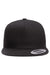 Yupoong Hats Y6007/6007 Mens Adjustable Hat Black Flat Front