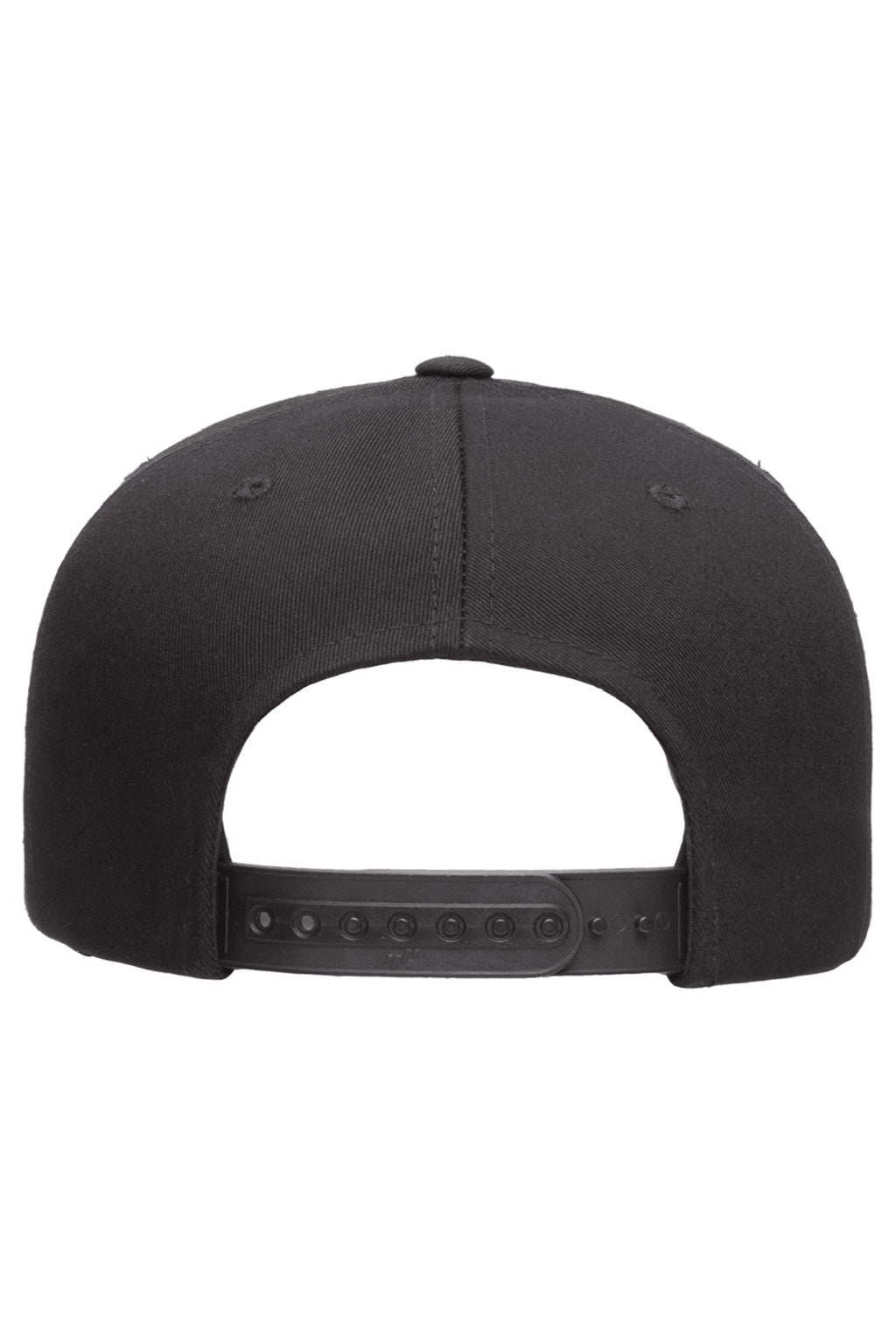 Yupoong Hats Y6007/6007 Mens Adjustable Hat Black Flat Back