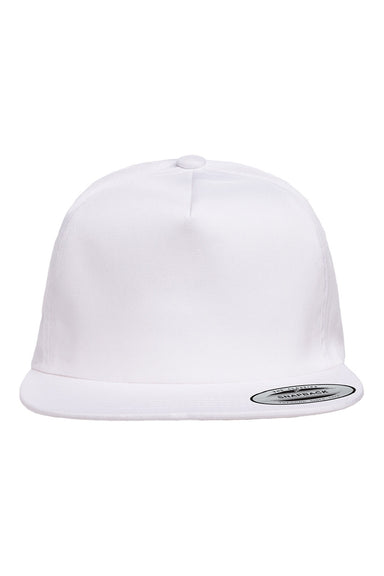 Yupoong Hats Y6502/6502 Mens Adjustable Hat White Flat Front