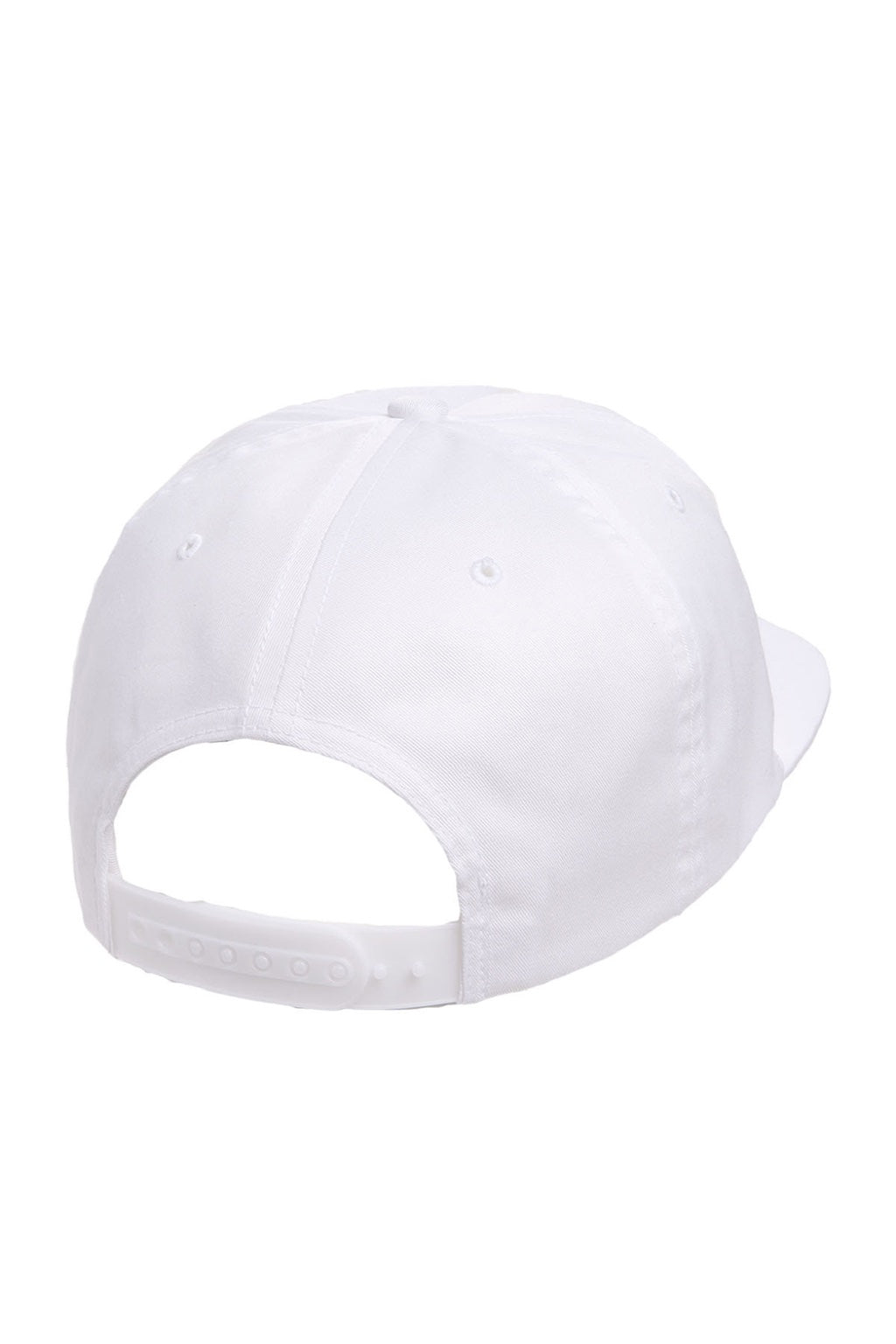 Yupoong Hats Y6502/6502 Mens Adjustable Hat White Flat Back