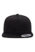 Yupoong Hats Y6502/6502 Mens Adjustable Hat Black Flat Front