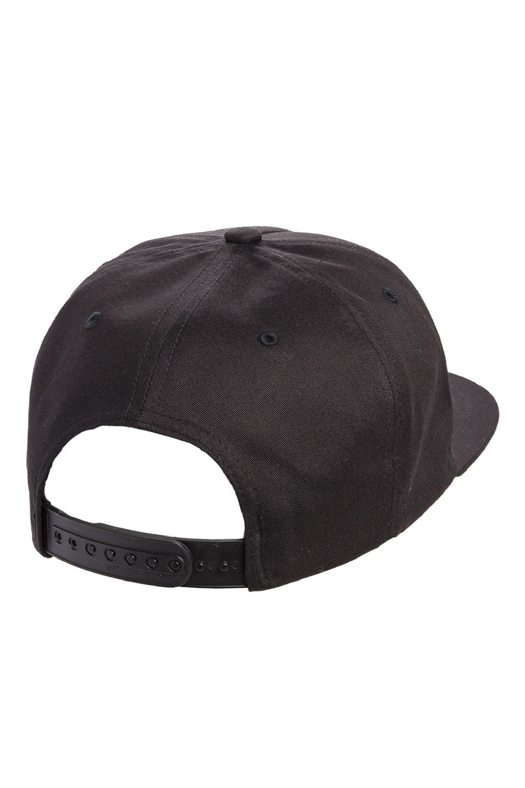 Yupoong Hats Y6502/6502 Mens Adjustable Hat Black Flat Back