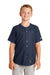 New Era YNEA220 Youth Diamond Era Moisture Wicking Short Sleeve Jersey Navy Blue Model Front