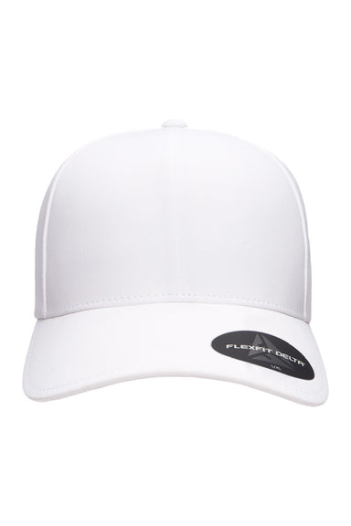 Flexfit Hats YP180/180 Mens Moisture Wicking Stretch Fit Hat White Flat Front
