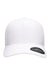 Flexfit Hats YP180/180 Mens Moisture Wicking Stretch Fit Hat White Flat Front