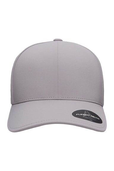 Flexfit Hats YP180/180 Mens Moisture Wicking Stretch Fit Hat Silver Grey Flat Front