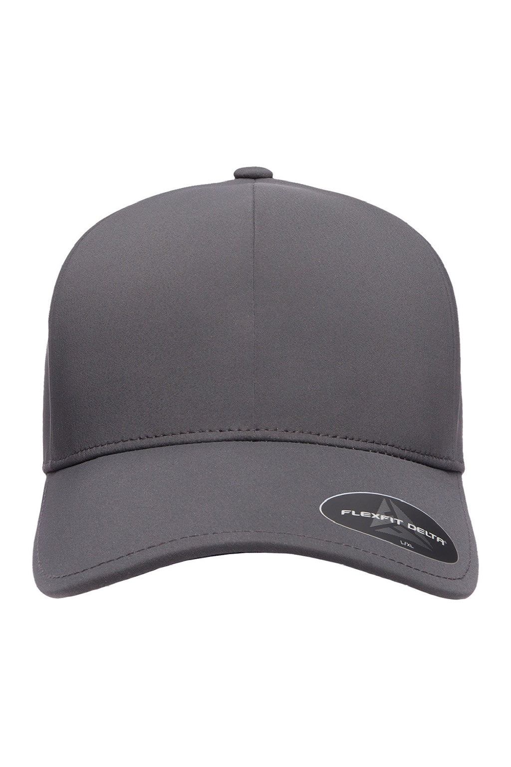 Flexfit Hats YP180/180 Mens Moisture Wicking Stretch Fit Hat Dark Grey Flat Front