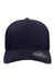 Flexfit Hats YP180/180 Mens Moisture Wicking Stretch Fit Hat Navy Blue Flat Front