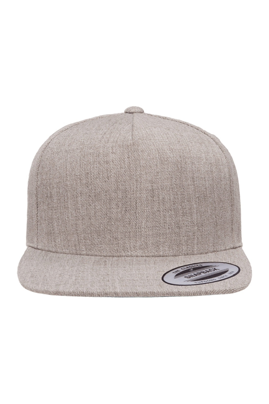 Yupoong Hats YP5089/5089M Mens Adjustable Hat Heather Grey Flat Front