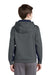 Sport-Tek YST235 Youth Sport-Wick Moisture Wicking Fleece Hooded Sweatshirt Hoodie w/ Pouch Pocket Dark Smoke Grey/True Navy Blue Model Back