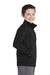 Sport-Tek YST241 Youth Sport-Wick Moisture Wicking Fleece Full Zip Sweatshirt w/ Pockets Black Model Side