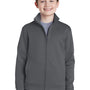Sport-Tek Youth Sport-Wick Moisture Wicking Fleece Full Zip Sweatshirt w/ Pockets - Dark Smoke Grey