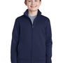 Sport-Tek Youth Sport-Wick Moisture Wicking Fleece Full Zip Sweatshirt w/ Pockets - Navy Blue