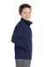 Sport-Tek YST241 Youth Sport-Wick Moisture Wicking Fleece Full Zip Sweatshirt w/ Pockets Navy Blue Model Side