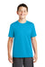 Sport-Tek YST320 Youth Tough Moisture Wicking Short Sleeve Crewneck T-Shirt Atomic Blue Model Front