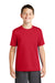 Sport-Tek YST320 Youth Tough Moisture Wicking Short Sleeve Crewneck T-Shirt Deep Red Model Front