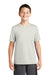 Sport-Tek YST320 Youth Tough Moisture Wicking Short Sleeve Crewneck T-Shirt Silver Grey Model Front