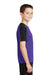 Sport-Tek YST354 Youth Competitor Moisture Wicking Short Sleeve Crewneck T-Shirt Purple/Black Model Side
