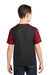 Sport-Tek YST371 Youth CamoHex Moisture Wicking Short Sleeve Crewneck T-Shirt Black/Deep Red Model Back