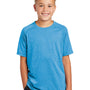 Sport-Tek Youth Moisture Wicking Short Sleeve Crewneck T-Shirt - Heather Pond Blue - Closeout