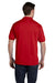 Hanes 054 Mens EcoSmart Short Sleeve Polo Shirt Red Back