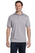 Hanes 054 Mens EcoSmart Short Sleeve Polo Shirt Light Steel Grey Front