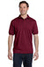 Hanes 054 Mens EcoSmart Short Sleeve Polo Shirt Cardinal Red Front